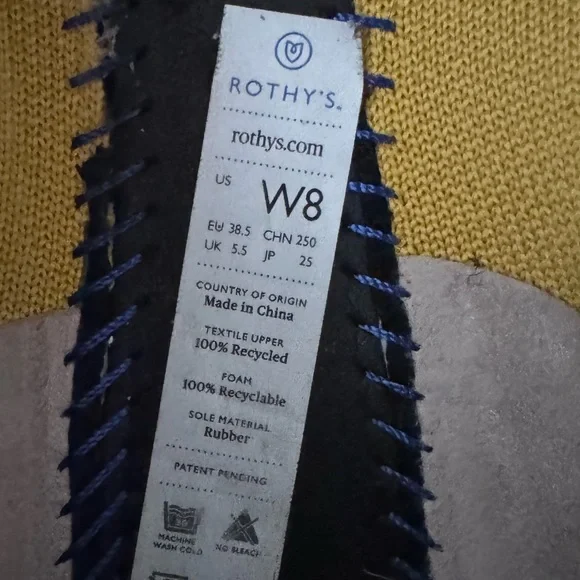 Rothy’s Women’s The Pointed Toe Flats Yellow Size 8 Shoes Ballet Flats - Picture 9 of 9